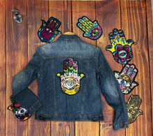 Load image into Gallery viewer, Khamsa Hamsa Hand of Fatima Sequin Eye Applique Patch
