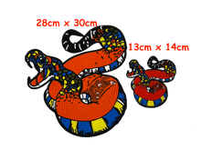 Load image into Gallery viewer, Embroidered Viper Snake Iron on Applique Patch
