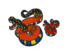 Load image into Gallery viewer, Embroidered Viper Snake Iron on Applique Patch
