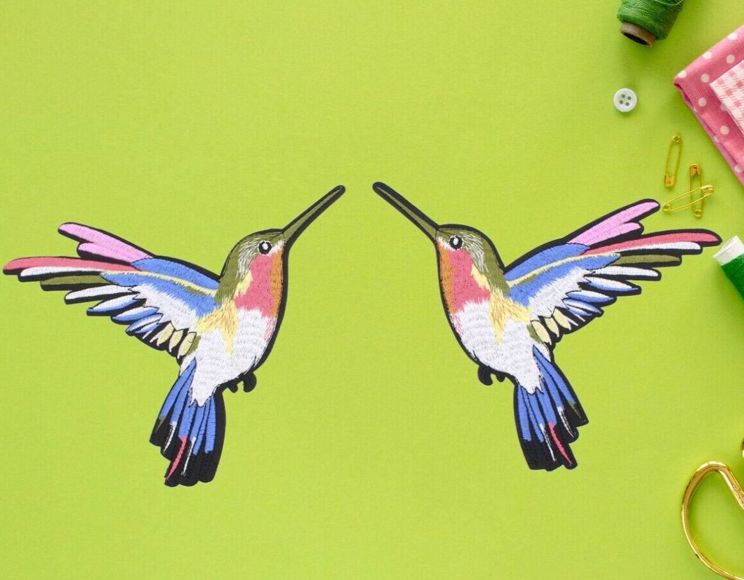 Pair Humming Bird Applique Patch