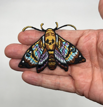 Load image into Gallery viewer, Death Head Moth  Embroidered  Applique Patch
