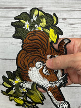 Load image into Gallery viewer, Bengal Tiger With Flowers Applique Patch
