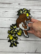 Load image into Gallery viewer, Bengal Tiger With Flowers Applique Patch
