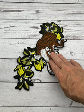 Load image into Gallery viewer, Bengal Tiger With Flowers Applique Patch
