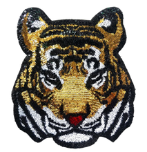 Load image into Gallery viewer, Tiger Head  Sequin Applique Patch
