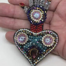 Load and play video in Gallery viewer, Khamsa Hamsa Hand of Fatima Crystal Eye Applique Patch
