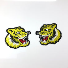 Load image into Gallery viewer, 2 Tiger Head Embroidered Applique Patches
