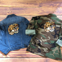 Load image into Gallery viewer, Sequin Tiger Embroidered Head Applique Patch
