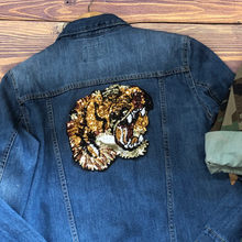 Load image into Gallery viewer, Sequin Tiger Embroidered Head Applique Patch
