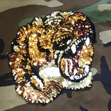 Load image into Gallery viewer, Sequin Tiger Embroidered Head Applique Patch
