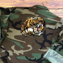 Load image into Gallery viewer, Sequin Tiger Embroidered Head Applique Patch

