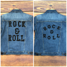 Load image into Gallery viewer, Rhinestone Letters Rock &amp; Roll Applique Patch
