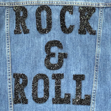 Load image into Gallery viewer, Rhinestone Letters Rock &amp; Roll Applique Patch
