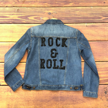Load image into Gallery viewer, Rhinestone Letters Rock &amp; Roll Applique Patch
