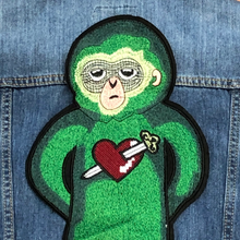 Load image into Gallery viewer, Green Monkey  applique Patch
