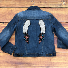 Load image into Gallery viewer, Embordered  Angel  Wings With Flowers Applique Patch
