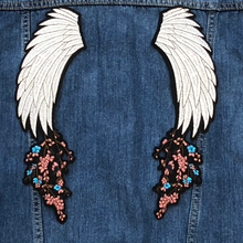 Load image into Gallery viewer, Embordered  Angel  Wings With Flowers Applique Patch

