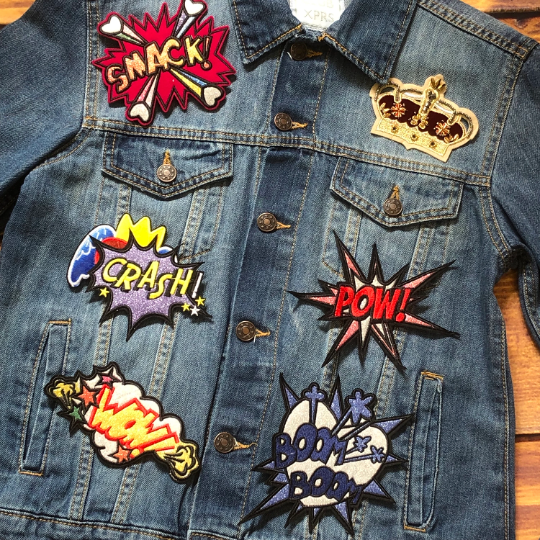 Pow Pop Art  Comic Cool  Embroidered Applique Patch of 6 Pieces