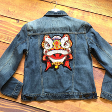 Load image into Gallery viewer, Large Colourful Embroidered Chinese Dragon Appliqué Patch
