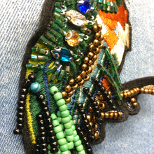Load image into Gallery viewer, Large Handmade Parrot Bird Appliqué Patch

