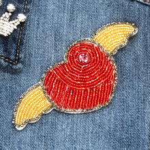 Load image into Gallery viewer, Large &amp; Small Crowns  With Beads and Rhinestones Appliqué Patches

