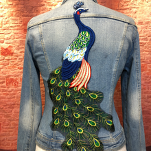 Load image into Gallery viewer, Large Bright Embroidered and Lace Peacock Applique  Patch
