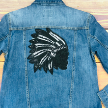 Load image into Gallery viewer, Biker Skull Indian  Applique Patch
