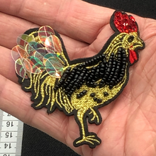 Load image into Gallery viewer, Crystal Glitter Beaded Tear Eye Rooster  Applique Patch
