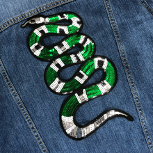 Load image into Gallery viewer, Sequin Snake Applique  Patch
