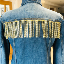 Load image into Gallery viewer, Gold Crystal Rhinestone Tassel Trim Rhinestone Fringe
