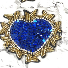 Load image into Gallery viewer, Delicate Embroidered Sequin Beaded Heart  Applique Patch
