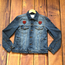 Load image into Gallery viewer, Handmade Crystal Rhinestone and Embroidered Love Heart Appliqué  Patch
