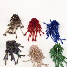 Load image into Gallery viewer, 2 Handmade Beaded Tassel Applique Patch
