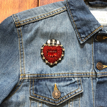 Load image into Gallery viewer, Handmade Crystal Rhinestone and Embroidered Love Heart Appliqué  Patch
