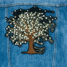 Load image into Gallery viewer, Brown Tree Sequins Embroidered Applique Patch
