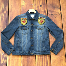 Load image into Gallery viewer, 2 Sacred Heart  Crowned Patch Sew Or Iron On

