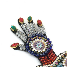 Load image into Gallery viewer, Khamsa Hamsa Hand of Fatima Crystal Eye Applique Patch
