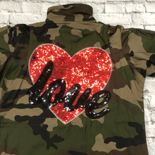 Load image into Gallery viewer, Red Love Heart  and  Black Love Letters Sequin Applique
