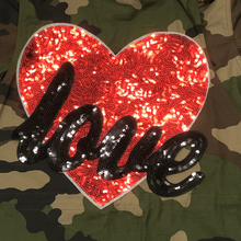 Load image into Gallery viewer, Red Love Heart  and  Black Love Letters Sequin Applique
