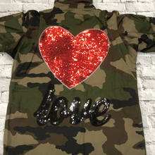 Load image into Gallery viewer, Red Love Heart  and  Black Love Letters Sequin Applique
