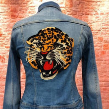 Load image into Gallery viewer, Large Leopard Head Embroidered Applique Patch
