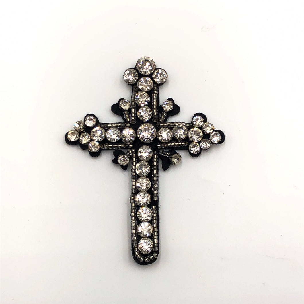 Rhinestone Cross  Crystal Embellished Applique  x 1 pieces