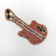 Load image into Gallery viewer, Guitar Diamante Rhinestone Hotfix Guitar Applique Patch
