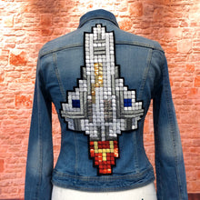 Load image into Gallery viewer, Large Rocket Ship Embroidered Applique Patch
