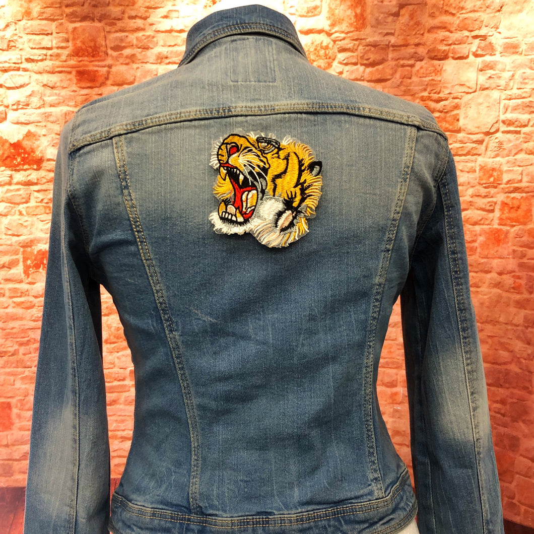 Small Tiger Head Embroidered Applique Patch