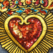 Load image into Gallery viewer, 2 Sacred Heart  Crowned Patch Sew Or Iron On
