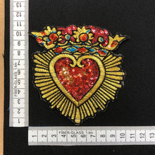 Load image into Gallery viewer, 2 Sacred Heart  Crowned Patch Sew Or Iron On
