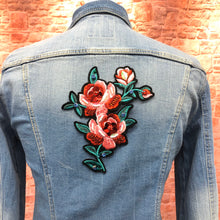 Load image into Gallery viewer, Red Roses 3d Crystal &amp; Sequin Flower  Appliqué Patch
