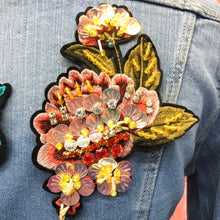 Load image into Gallery viewer, Large 3d Rhinestone Sequin Flower Appliqué Patch
