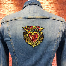 Load image into Gallery viewer, 2 Sacred Heart  Crowned Patch Sew Or Iron On
